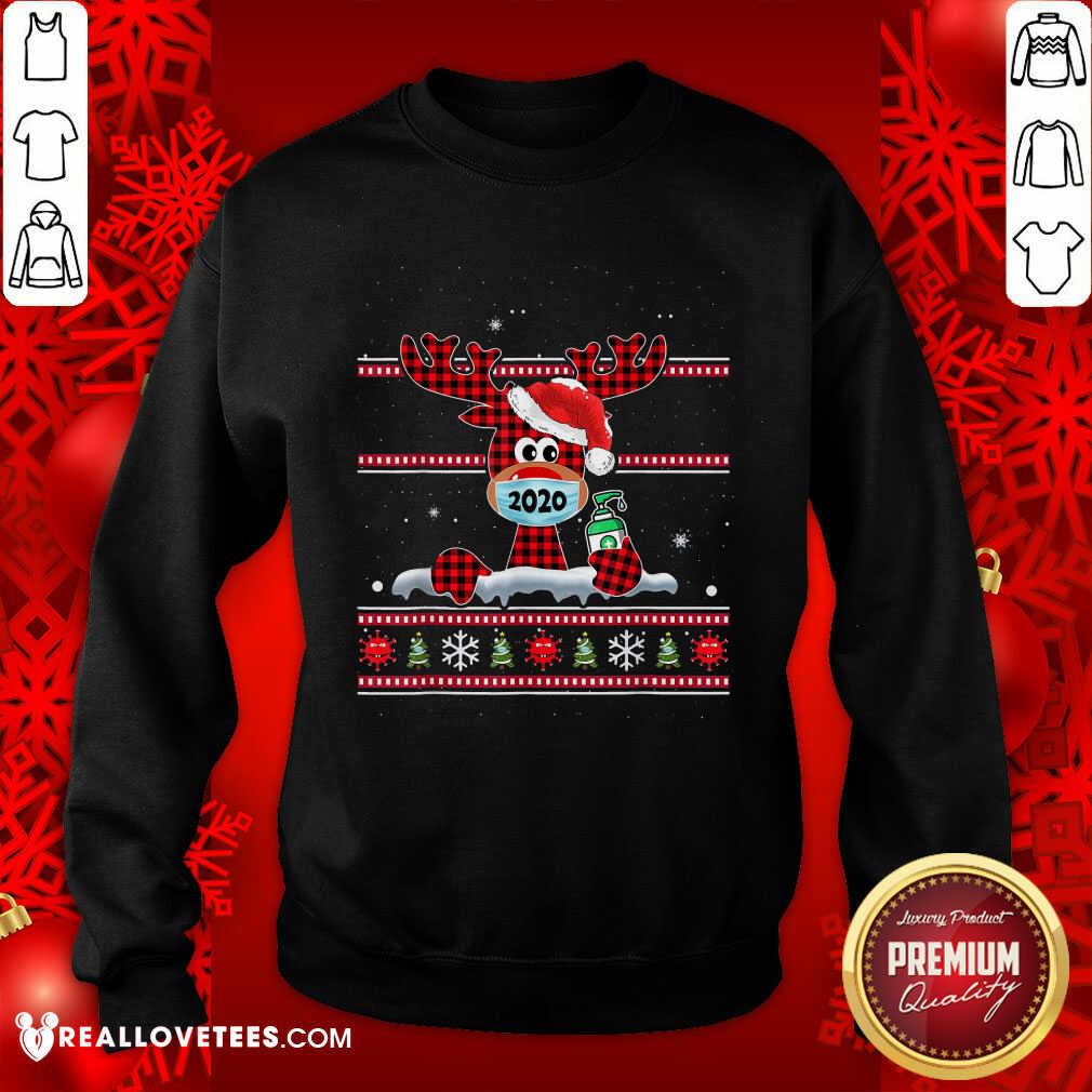 Official Merry Quarantine Christmas 2020 Reindeer Mask Family Pajamas Shirt