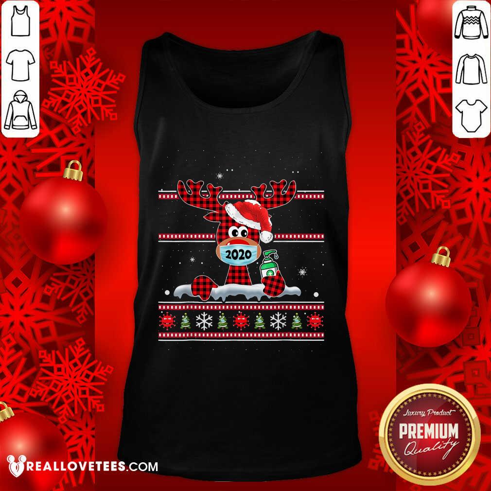 Official Merry Quarantine Christmas 2020 Reindeer Mask Family Pajamas Shirt