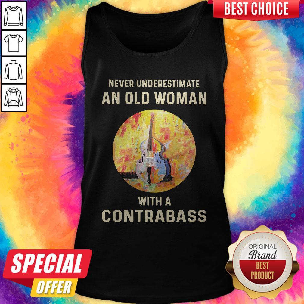 Official Never Underestimate An Old Woman With A Contrabass Shirt