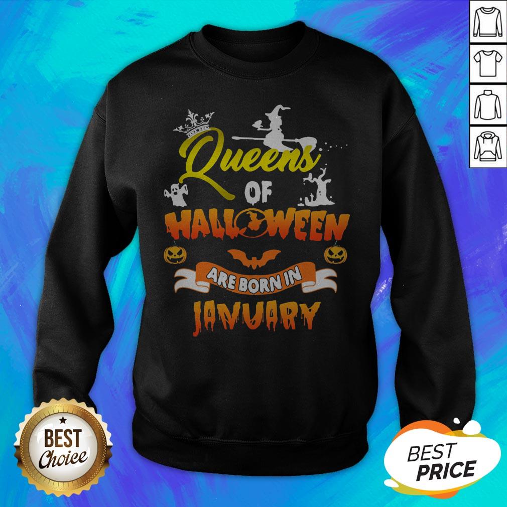 Official Queen Of Halloween Are Born In January Shirt