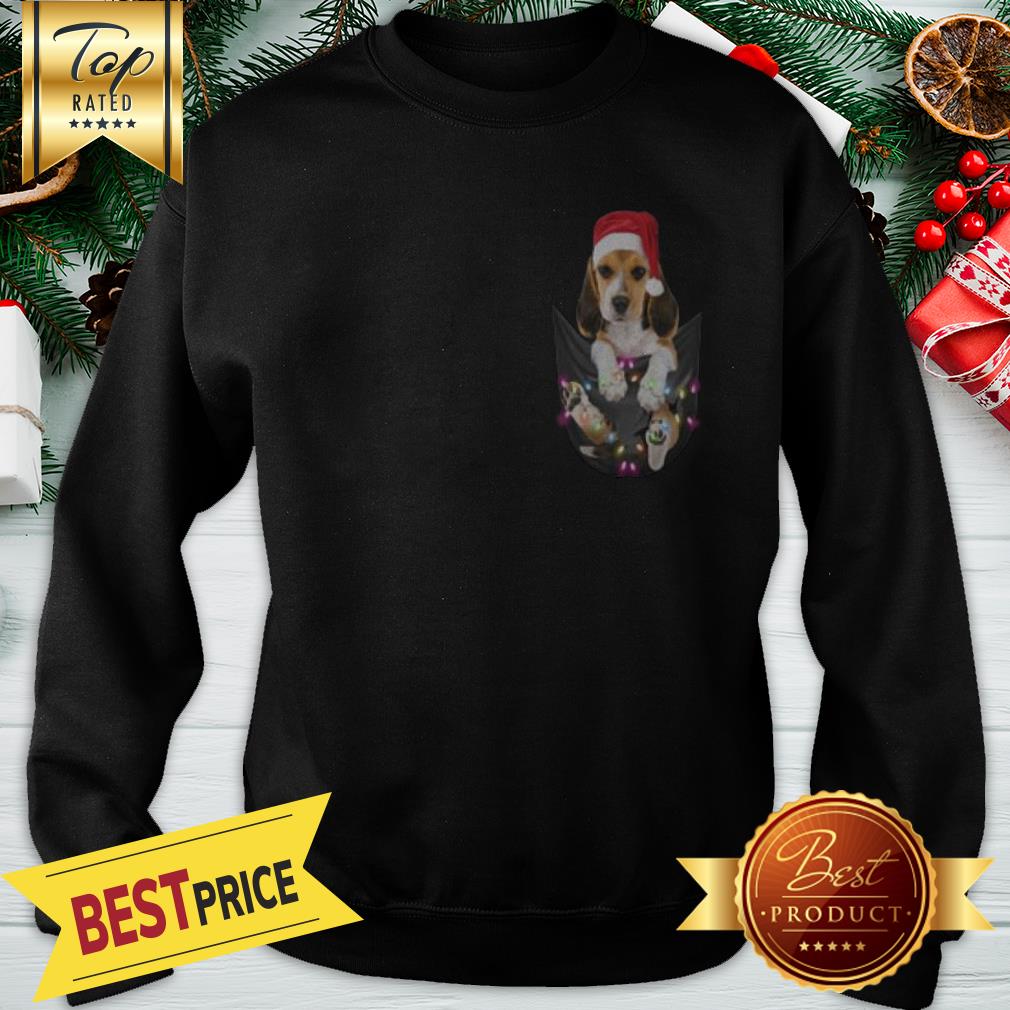 Official Santa Beagle In Pocket Christmas Light Shirt