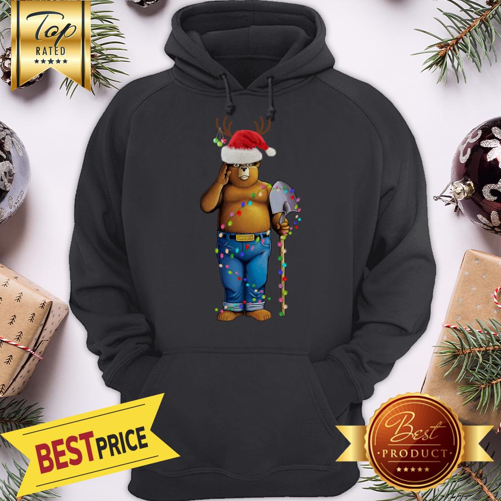 Official Smokey Bear Santa Reindeer Christmas Light Shirt