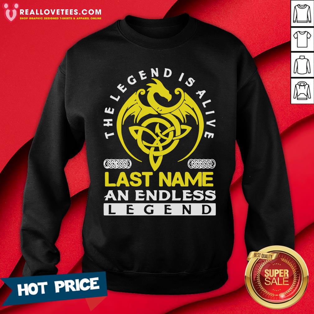 Official The Legend Is Alive Last Name An Endless Legend Shirt