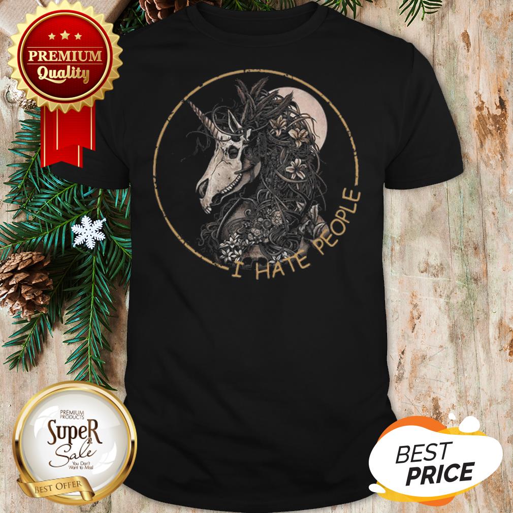 Official Unicorn Skull I Hate People Shirt