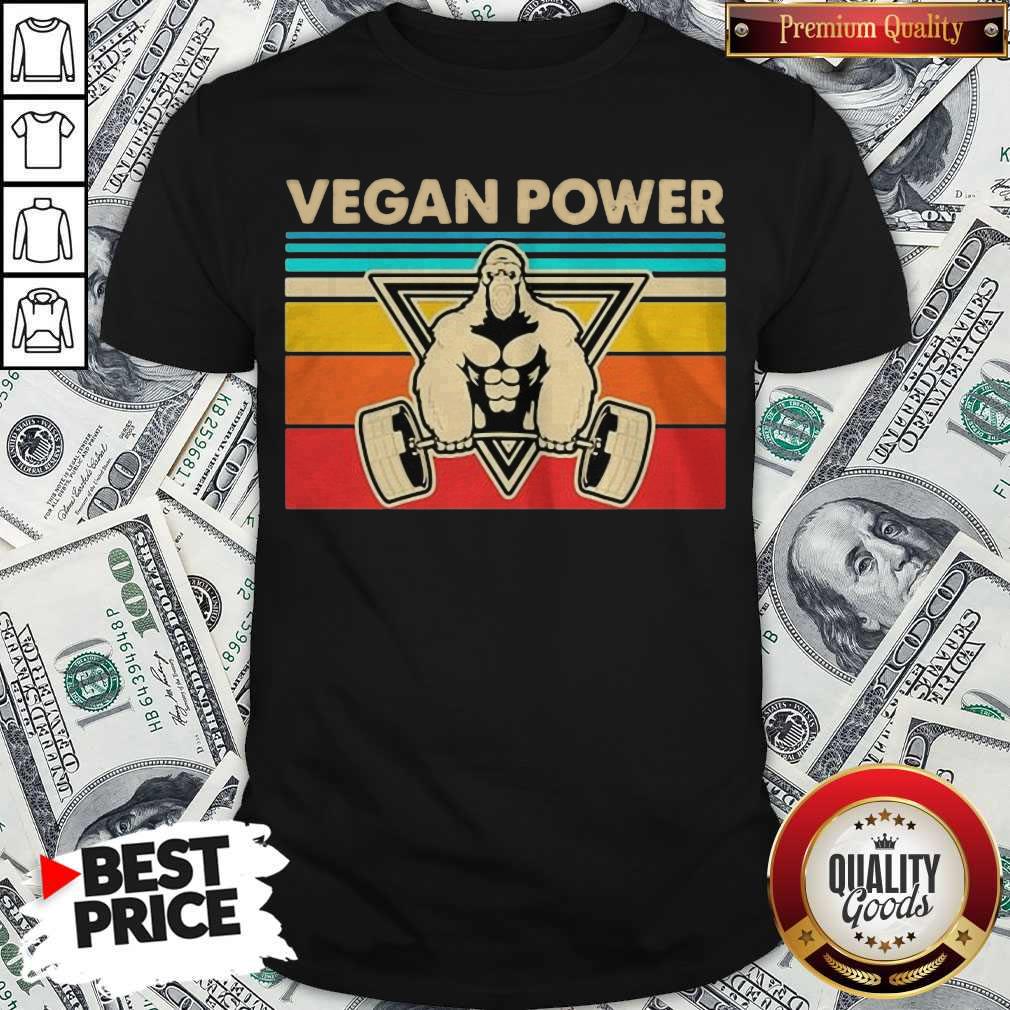 Official Vegan Power Vintage Retro Shirt