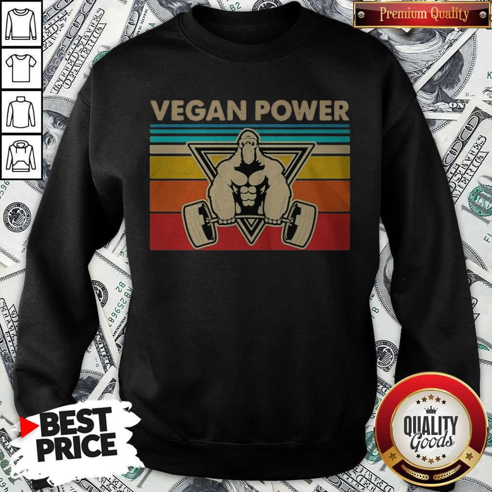 Official Vegan Power Vintage Retro Shirt