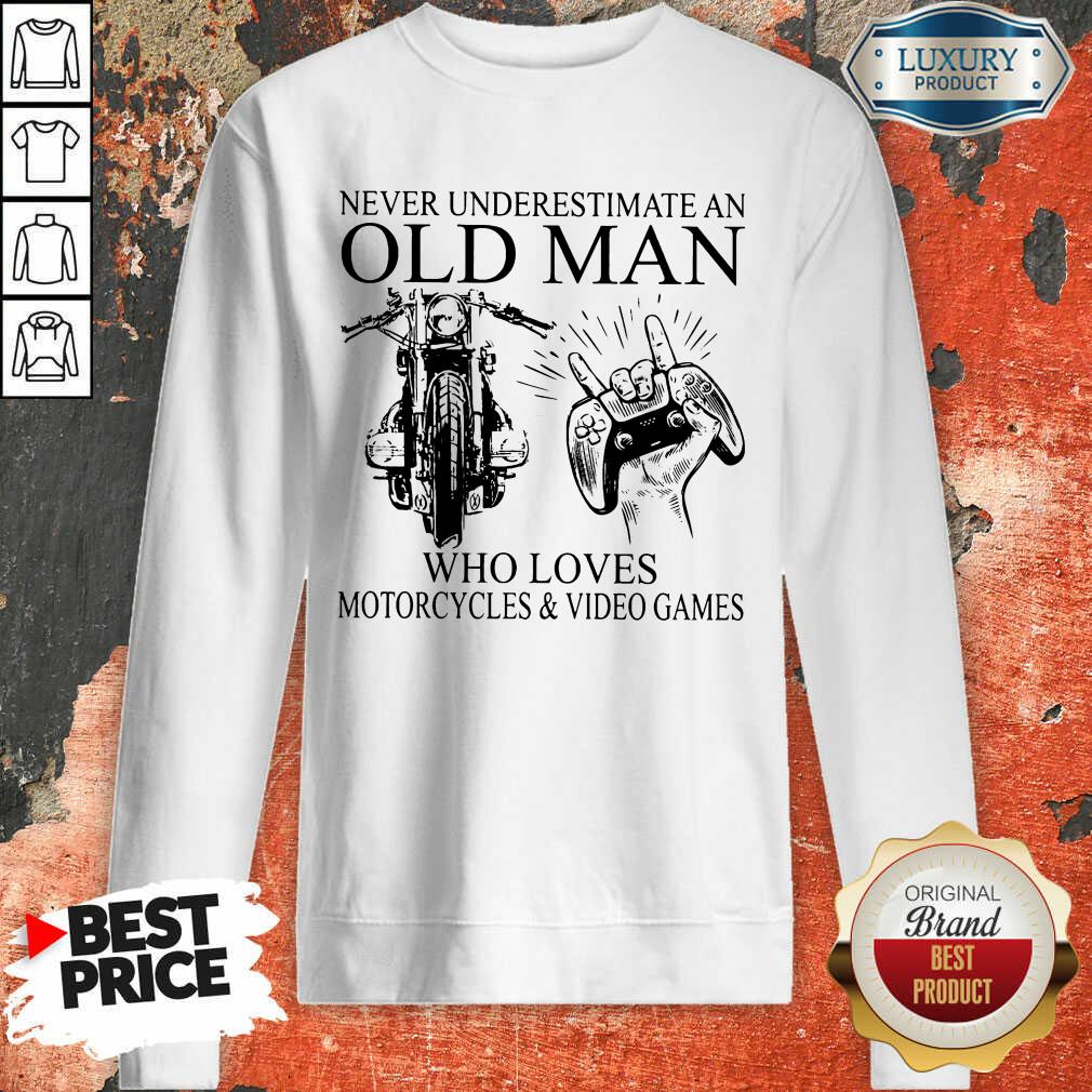 Old Man Motorcycle Video Game Shirt