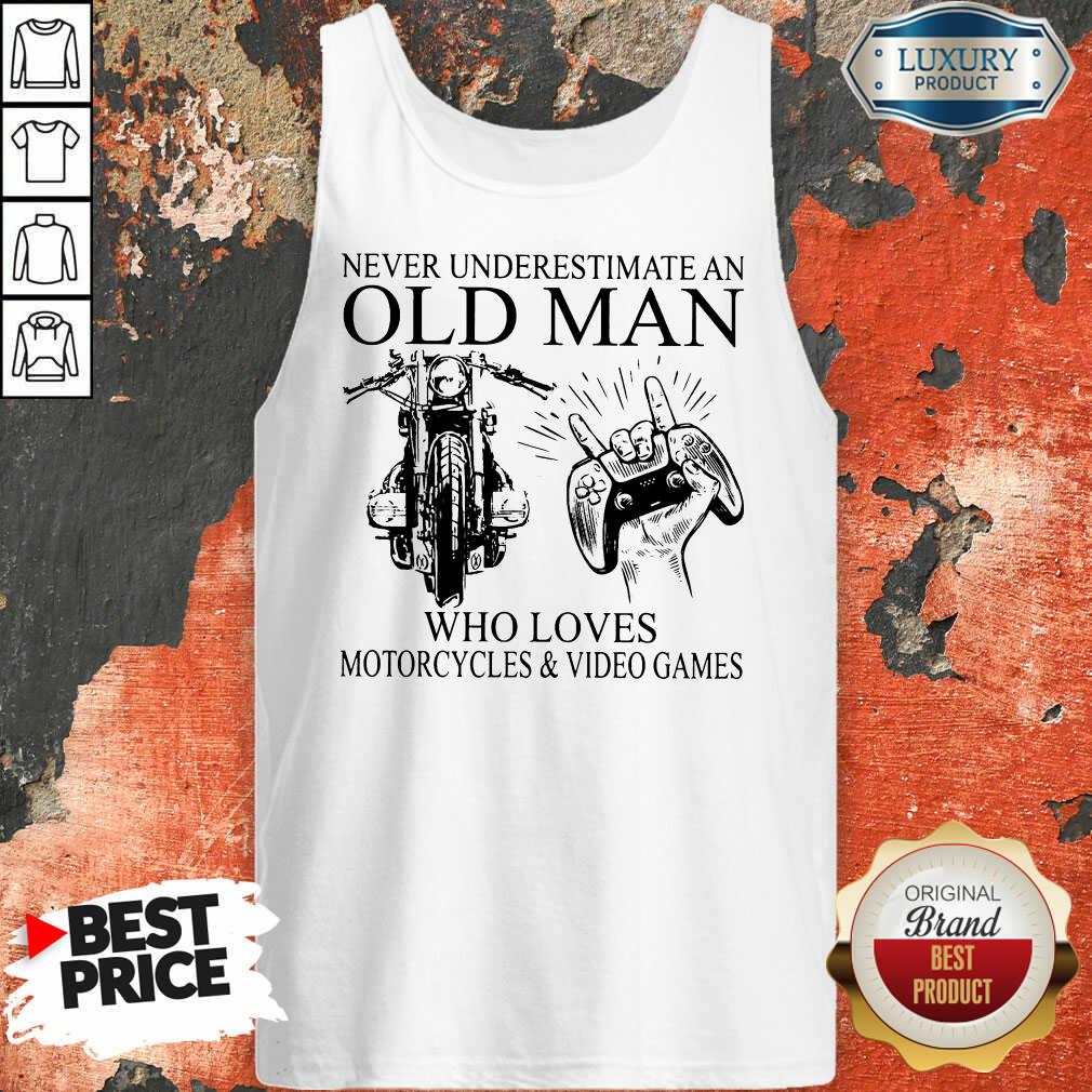 Old Man Motorcycle Video Game Shirt