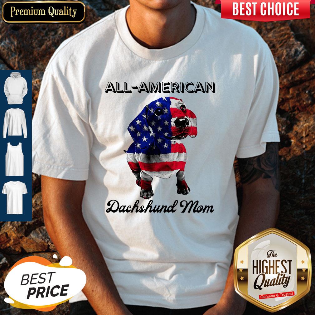 Original All American Dachshund Mom American Flag Shirt