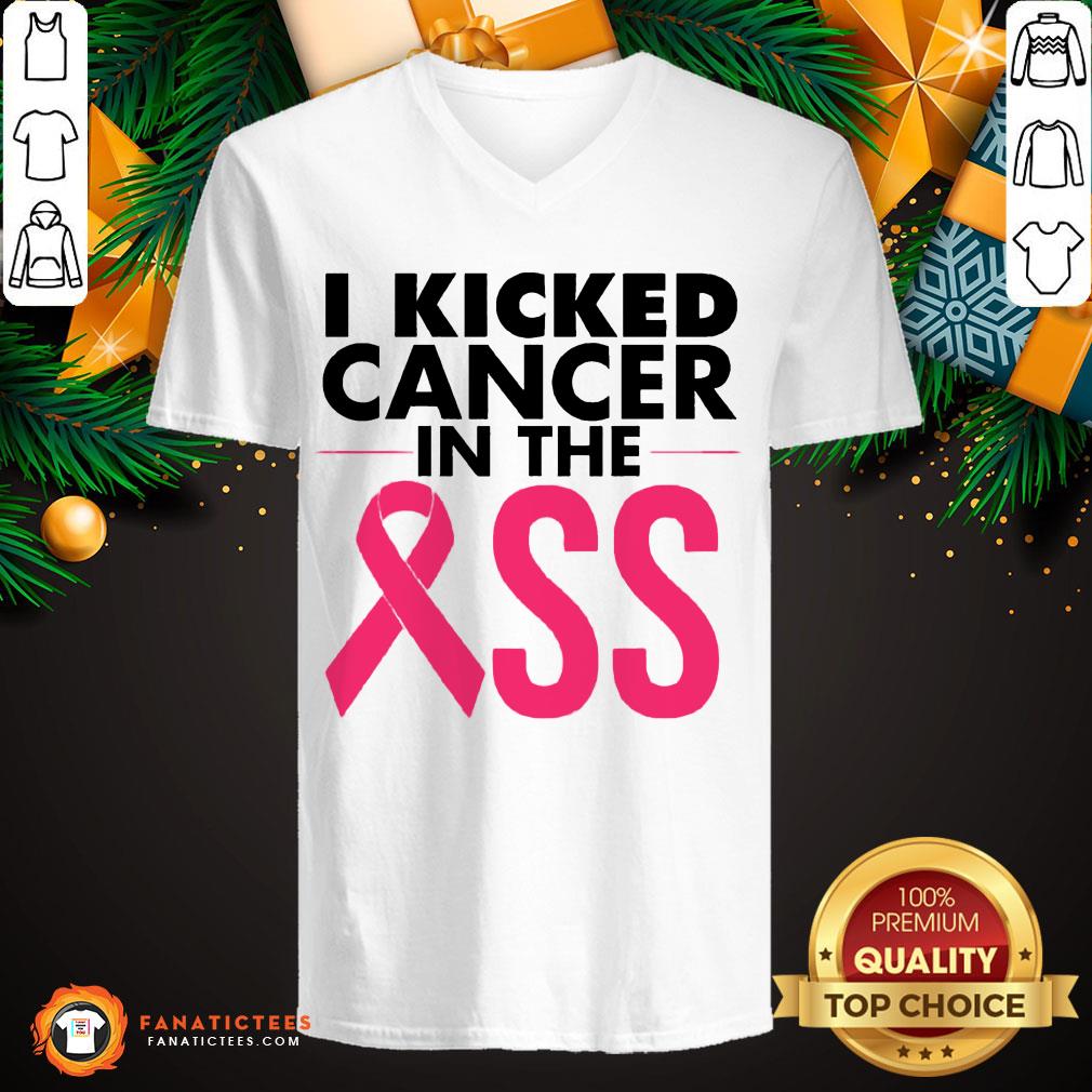 Original I Kicked Cancer In The Breast Cancer Fight Awareness Shirt
