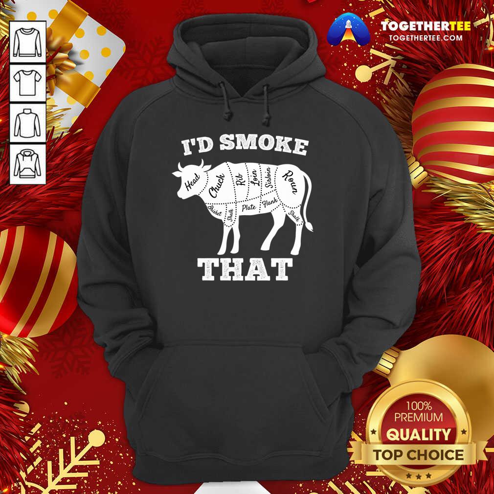Original I'd Smoke That Cow Funny Grilling Party Saying Vintage T-Shirt