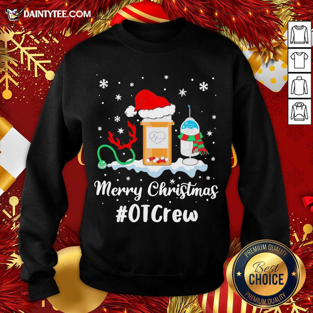 Original Nurse Santa Vaccine Merry Christmas #OT Crew Shirt