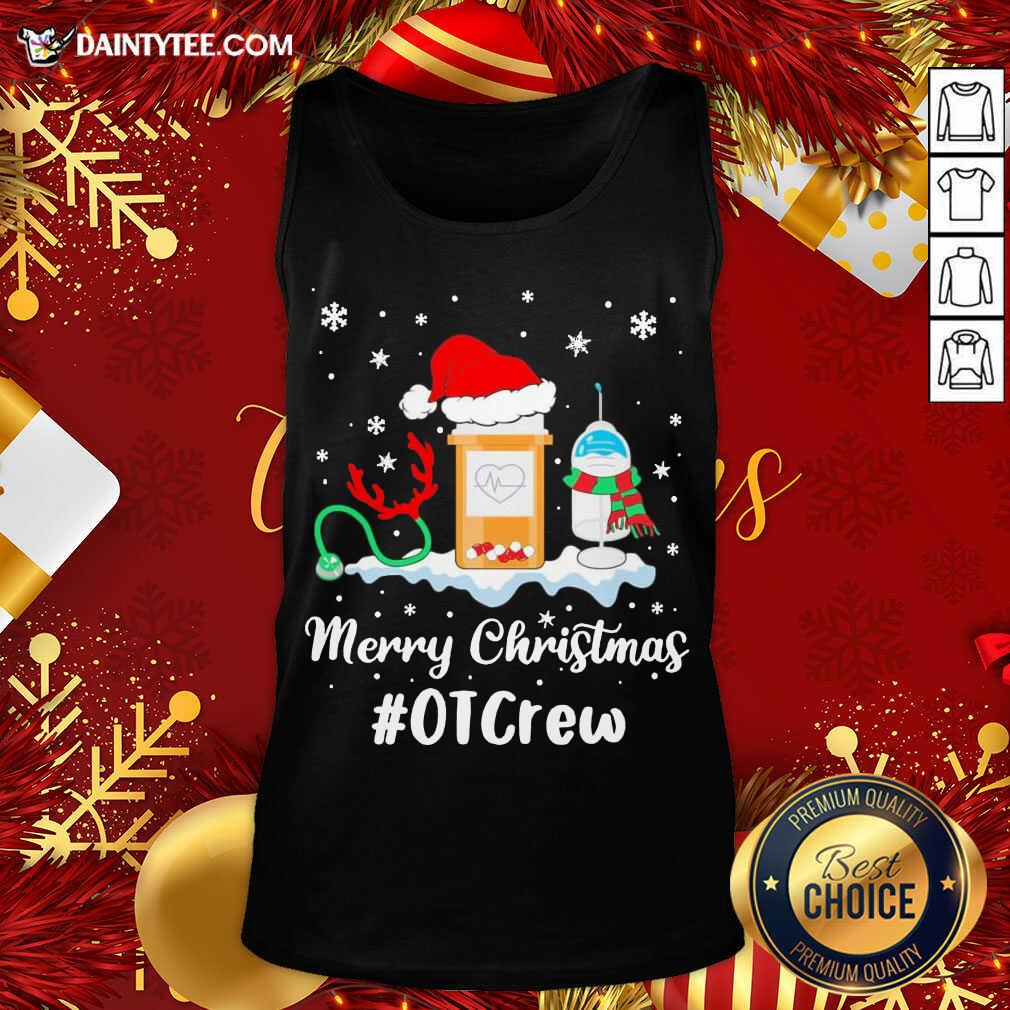 Original Nurse Santa Vaccine Merry Christmas #OT Crew Shirt