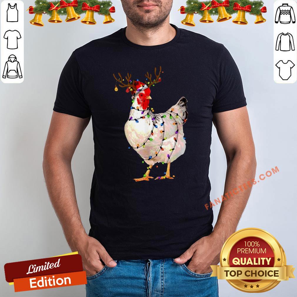 Original Santa Reindeer Chicken Light Christmas Shirt