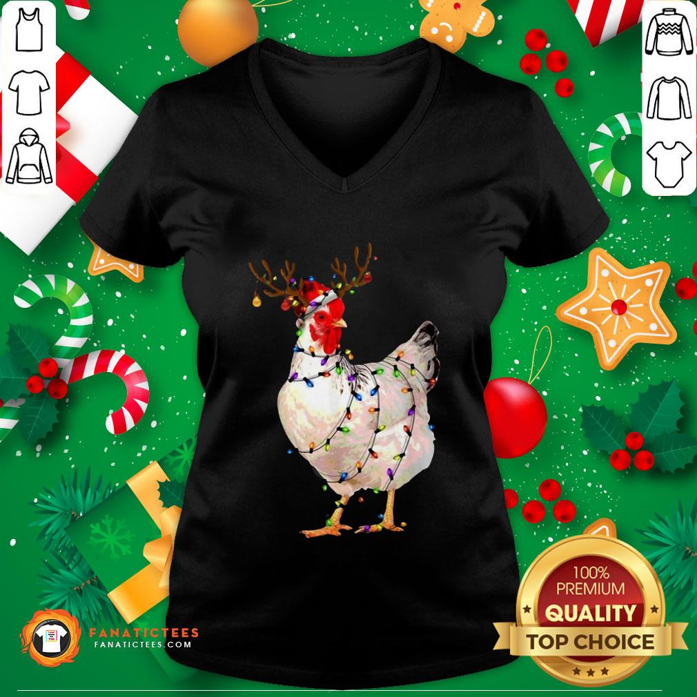 Original Santa Reindeer Chicken Light Christmas Shirt