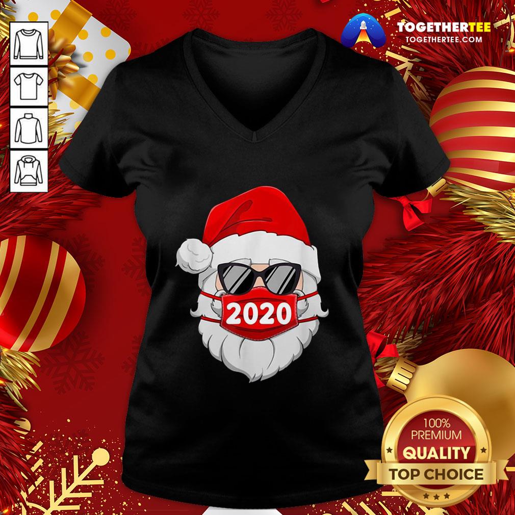 Original Santa With Face Mask Christmas Shirt