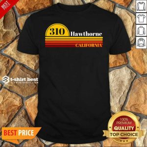 Premium 310 Hawthorne California Vintage Sunset With Area Code Shirt
