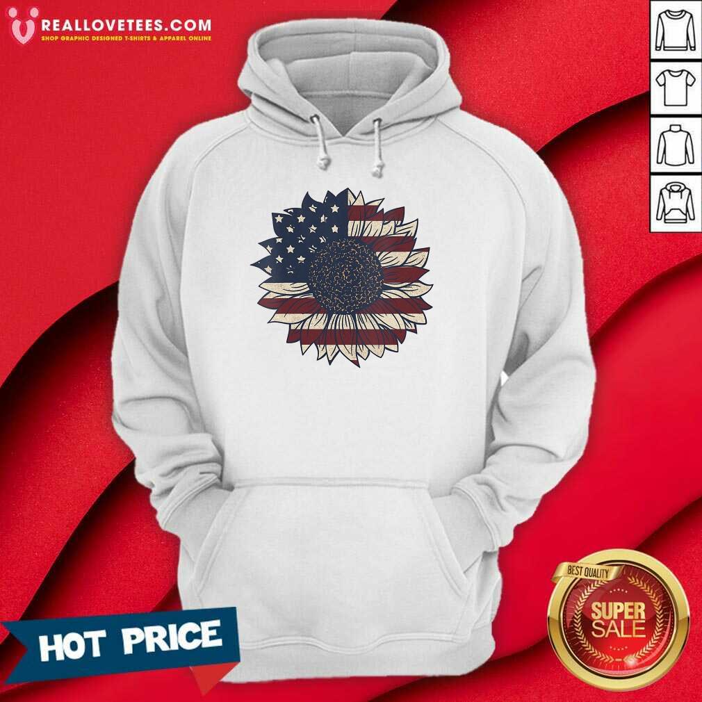 Patriotic American Flag Sunflower 4th Of July Vintage Shirt