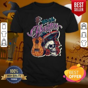 Floral Sugar Skull Sombrero Guitar Day Of The Dead Mariachi Shirt