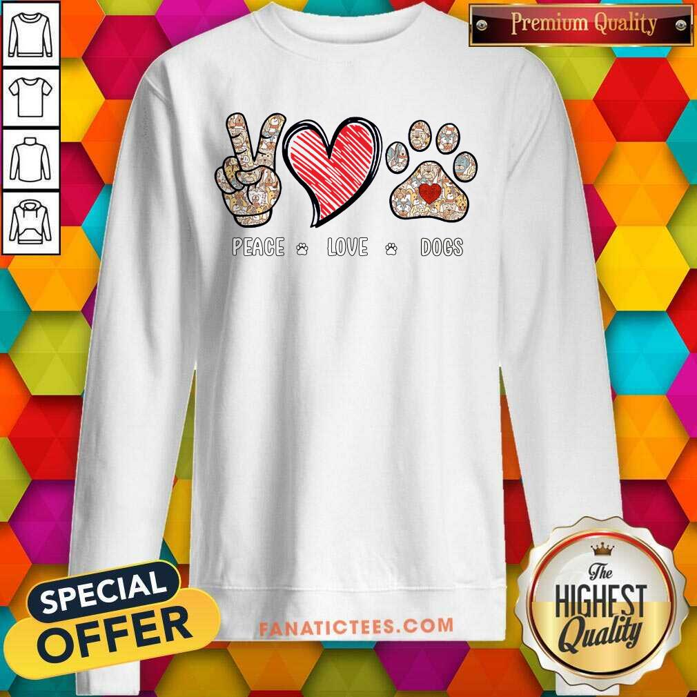 Peace Love Dogs Paw Shirt