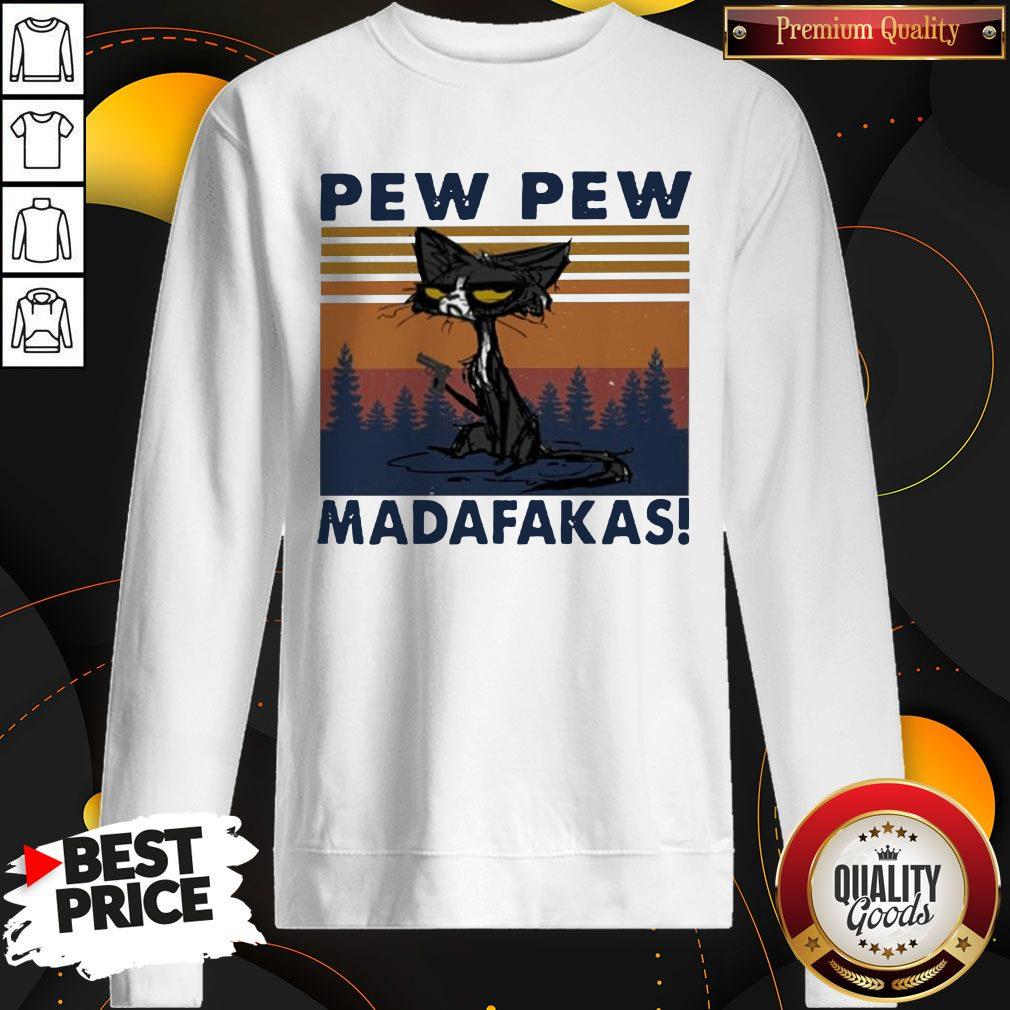 Perfect Black Cat Crazy Pew Pew Madafakas Vintage Shirt