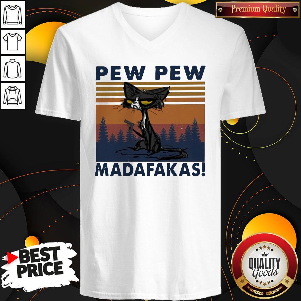 Perfect Black Cat Crazy Pew Pew Madafakas Vintage Shirt