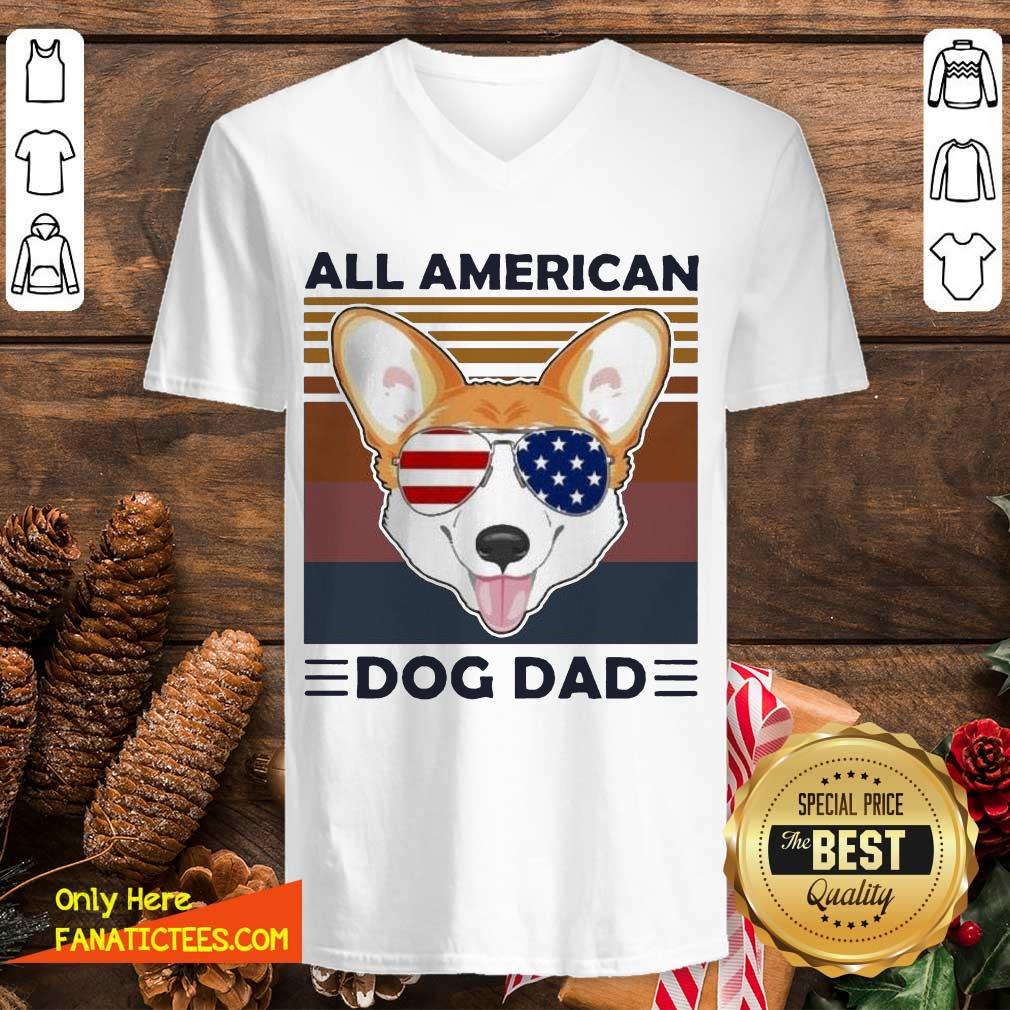 Perfect Corgi All American Dog Dad Vintage Shirt