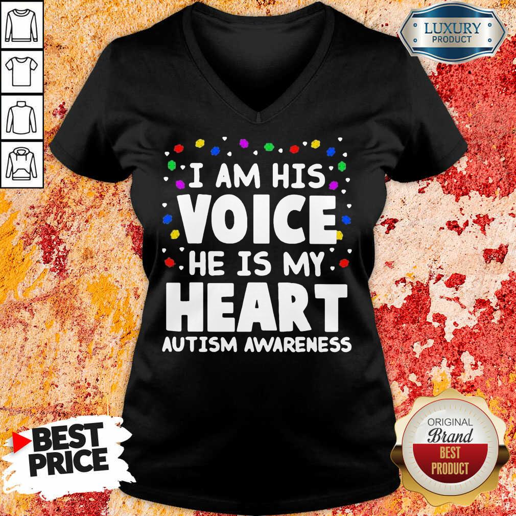 Perfect I Am His Voice He Is My Heart Autism Awareness Shirt