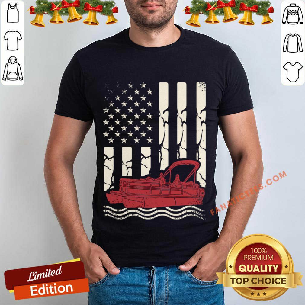 Perfect Vintage Us Flag Pontoon Lover Shirt