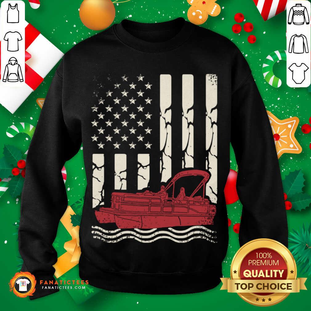 Perfect Vintage Us Flag Pontoon Lover Shirt