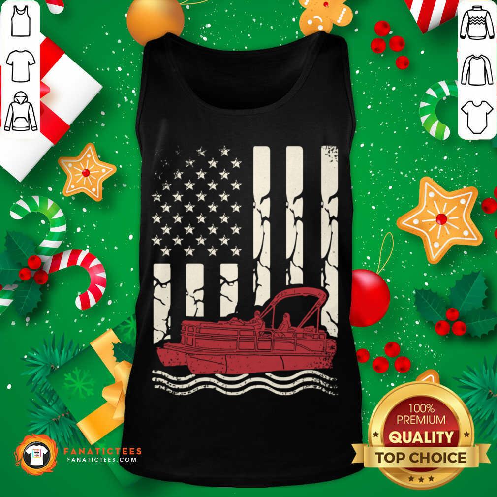 Perfect Vintage Us Flag Pontoon Lover Shirt
