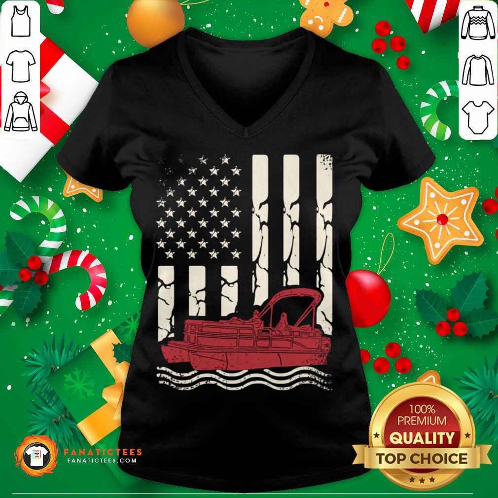 Perfect Vintage Us Flag Pontoon Lover Shirt