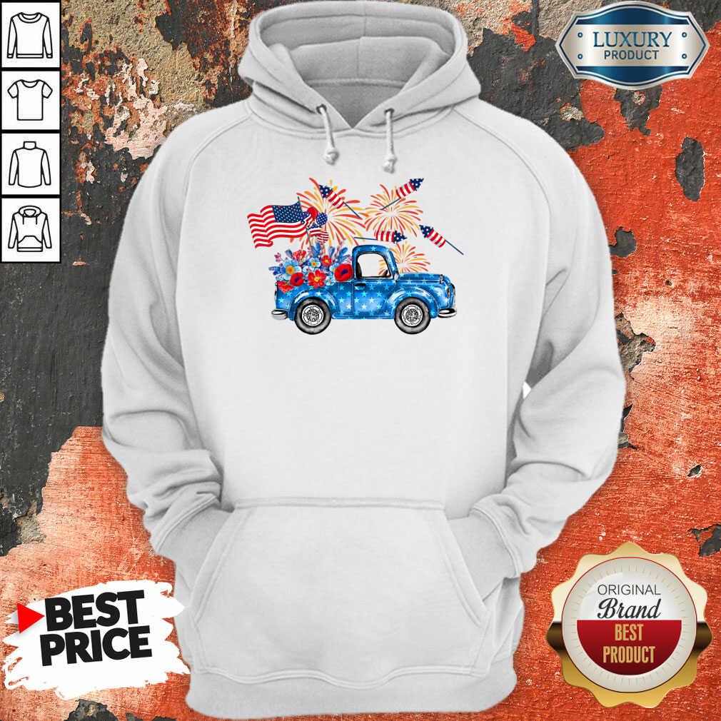 Pickup Truck 4th Of July American Flag Shirt