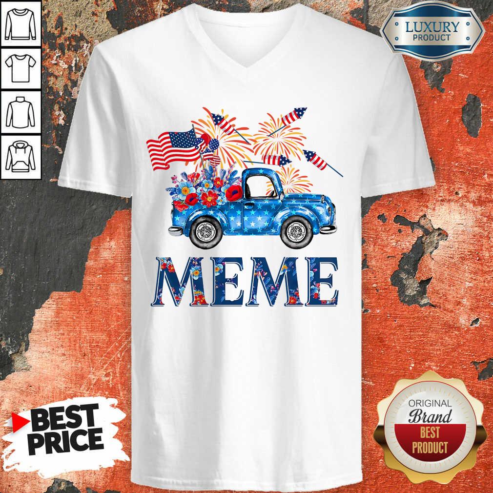 Pickup Truck 4th Of July American Flag Meme Shirt