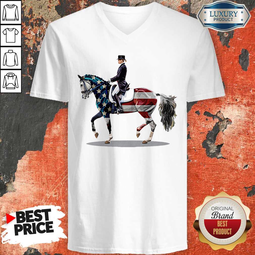 Premium American Flag Derssage Horse Shirt