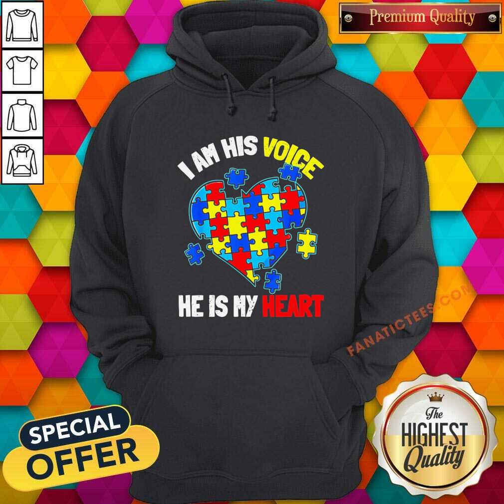 Premium Autism I Am His Voice He Is My Heart Shirt