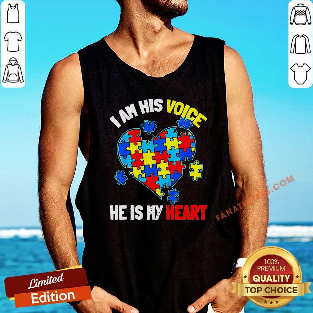 Premium Autism I Am His Voice He Is My Heart Shirt