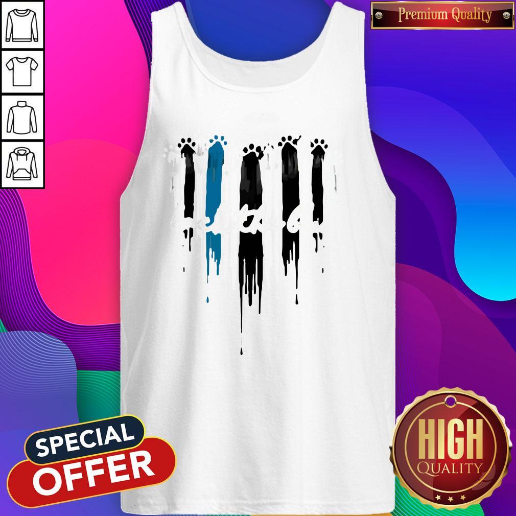 Premium Back The Blue Paw Heart Shirt