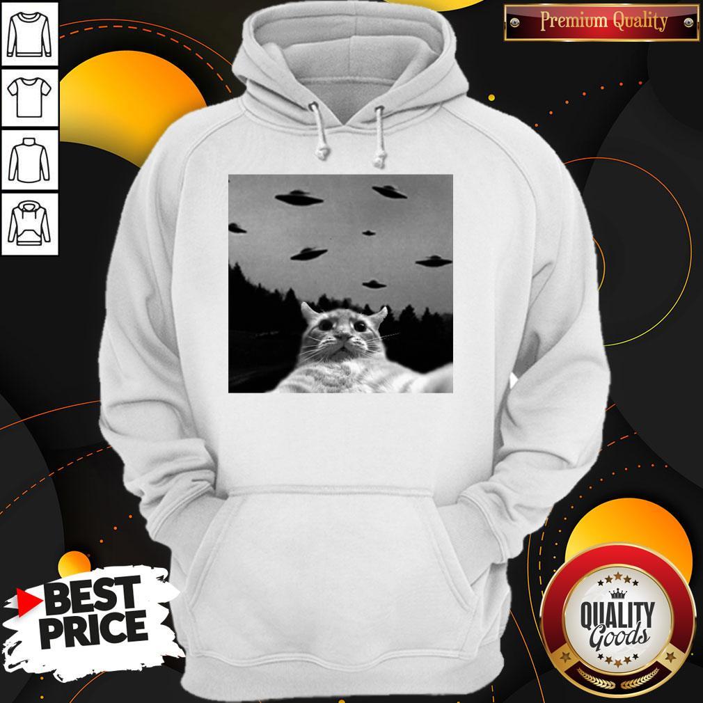 Premium Cat Selfie Ufos Shirt