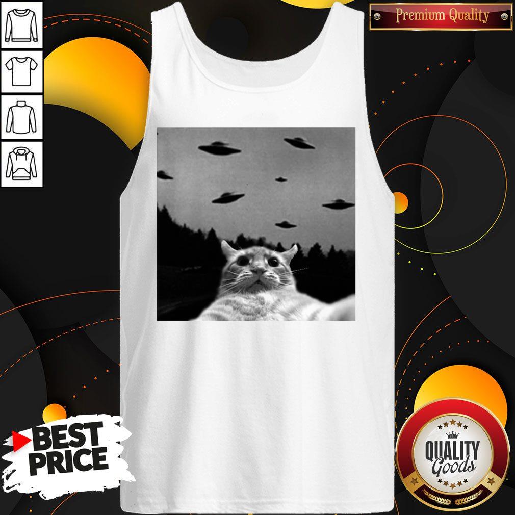 Premium Cat Selfie Ufos Shirt