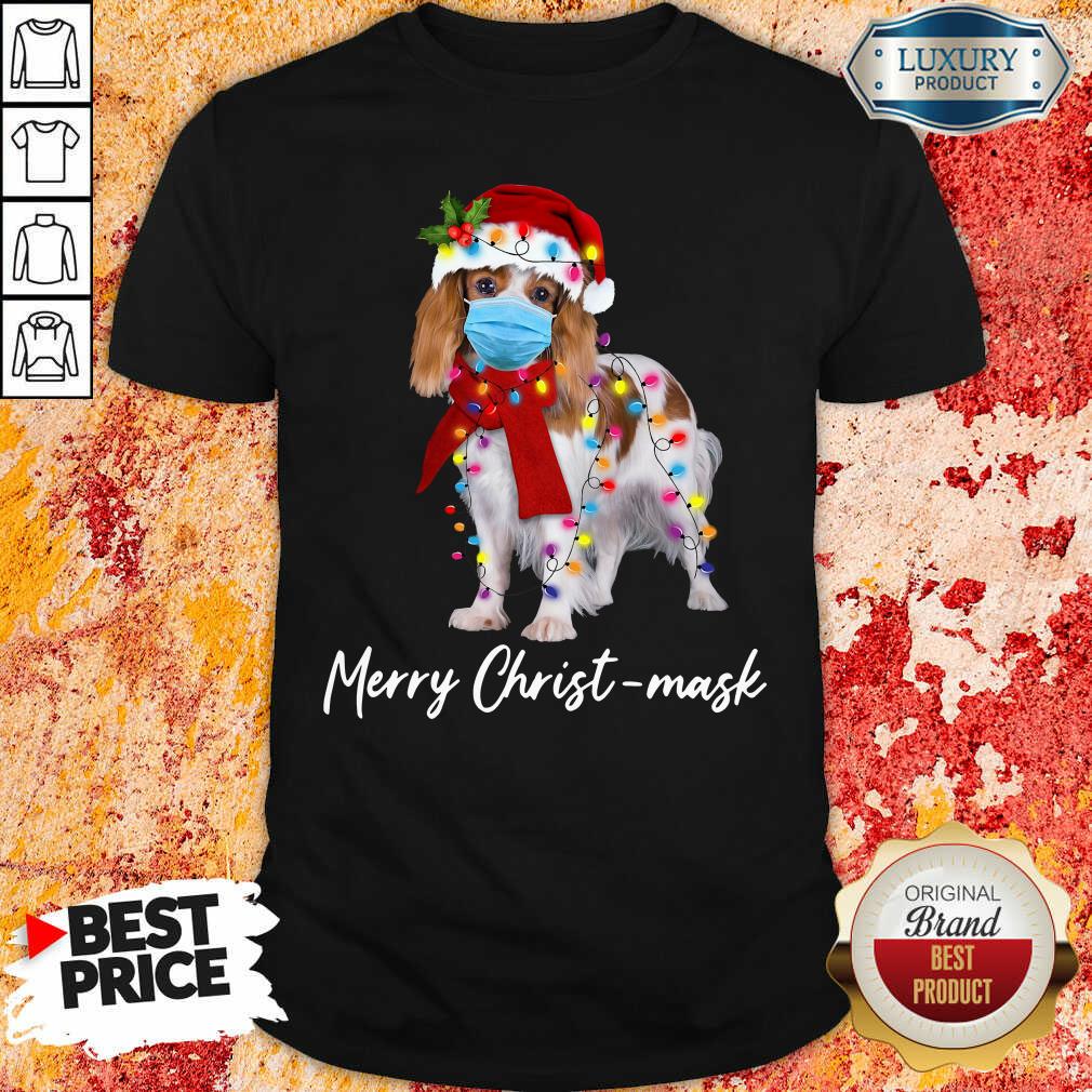 Premium Cavalier King Gorgeous Merry Christ Mask Merry Christmas Light Shirt