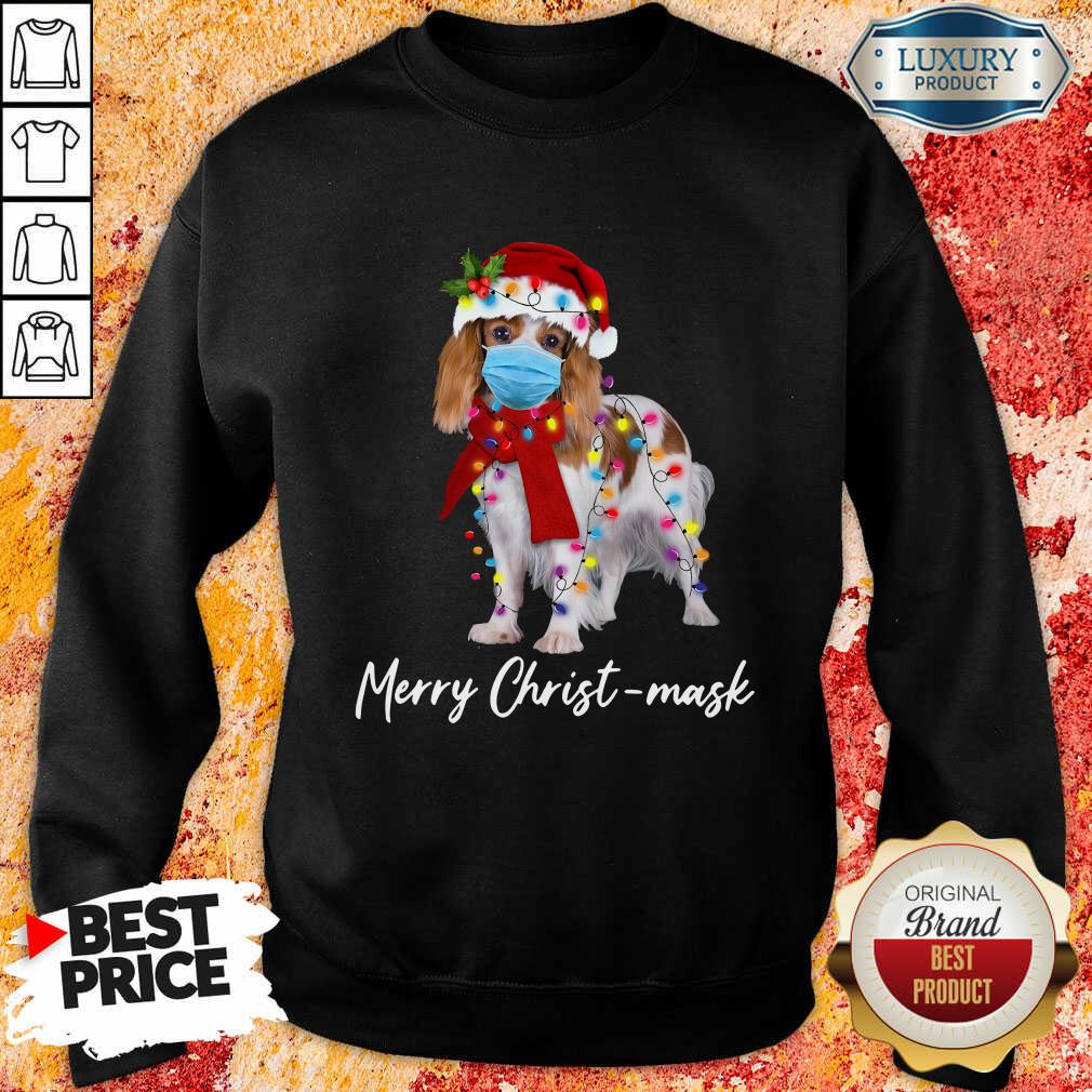 Premium Cavalier King Gorgeous Merry Christ Mask Merry Christmas Light Shirt
