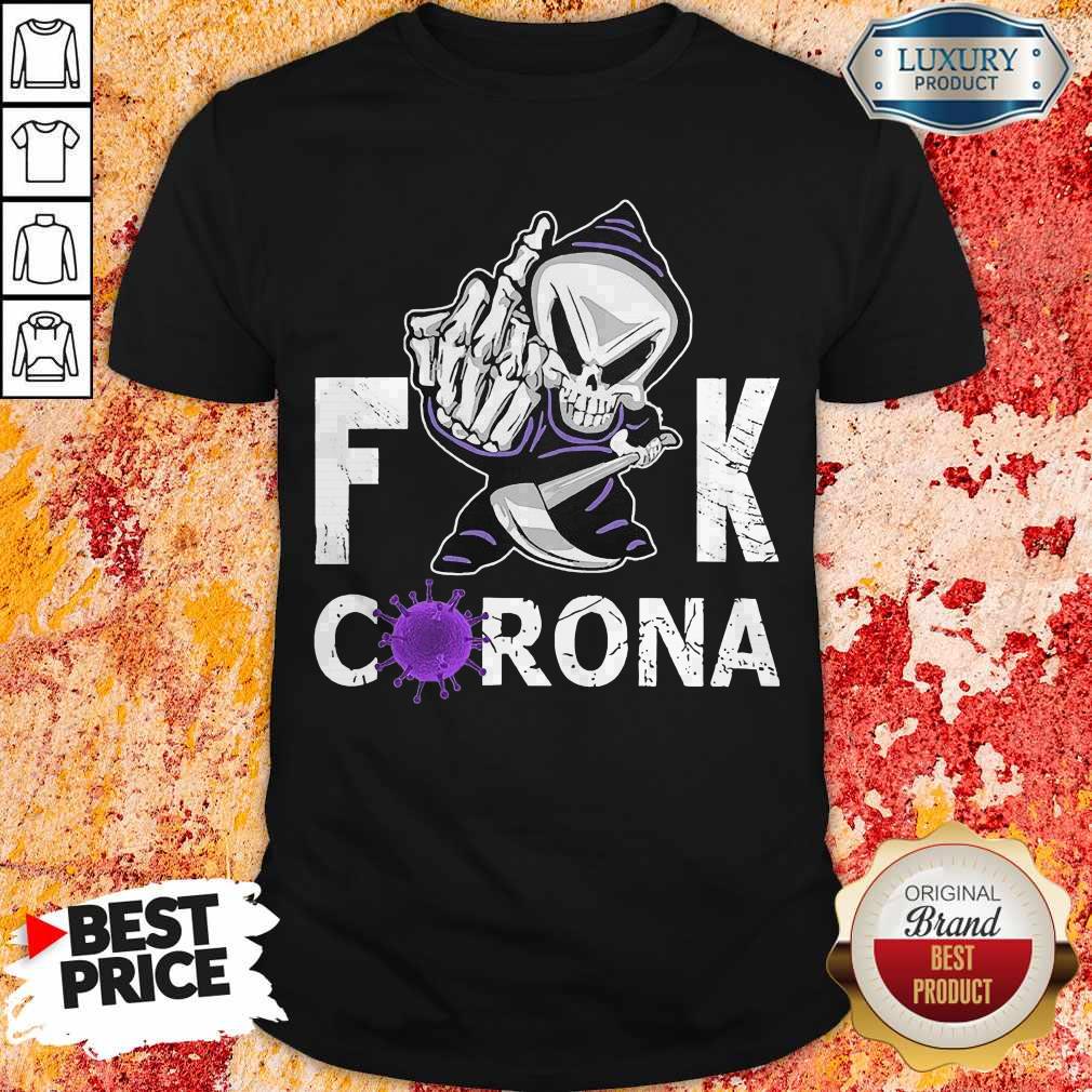 Premium Grim Reaper Middle Finger Fuck Corona Shirt