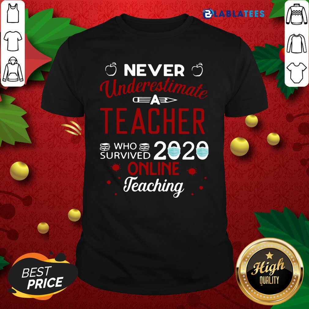 Premium Never Underestimate Teacher Who Survived 2020 Online Teaching Shirt