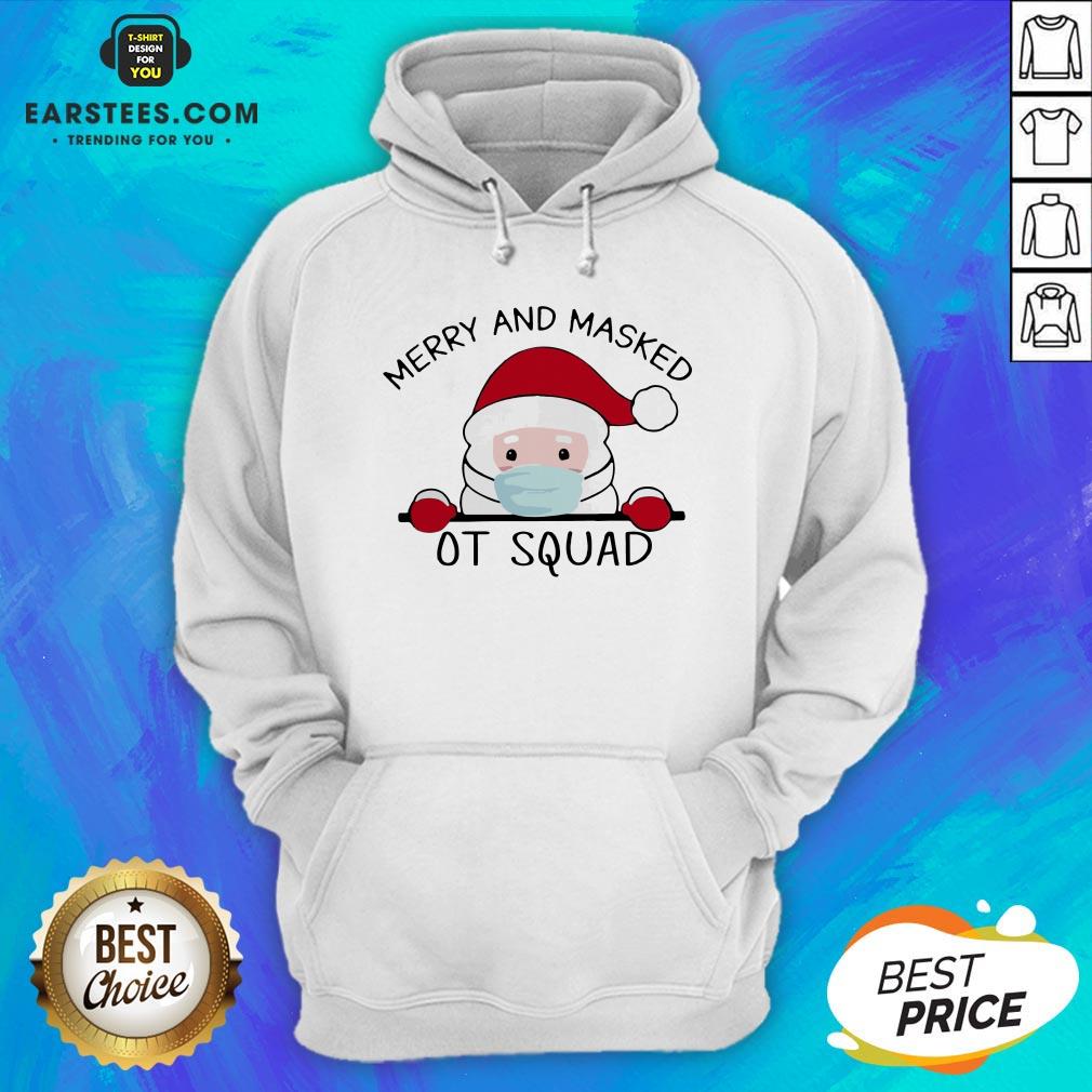 Premium Santa Face Mask Merry And Masked Ot Squad Christmas Shirt