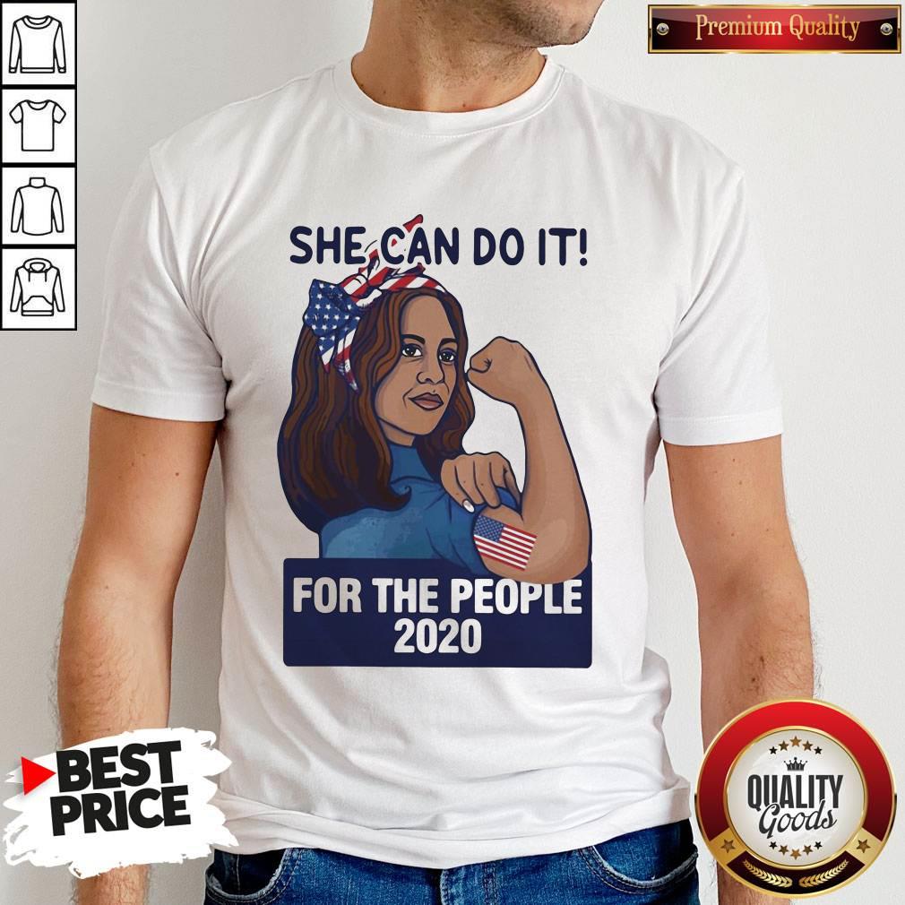 Premium She Can Do It For The People 2020 Lady American Flag Shirt