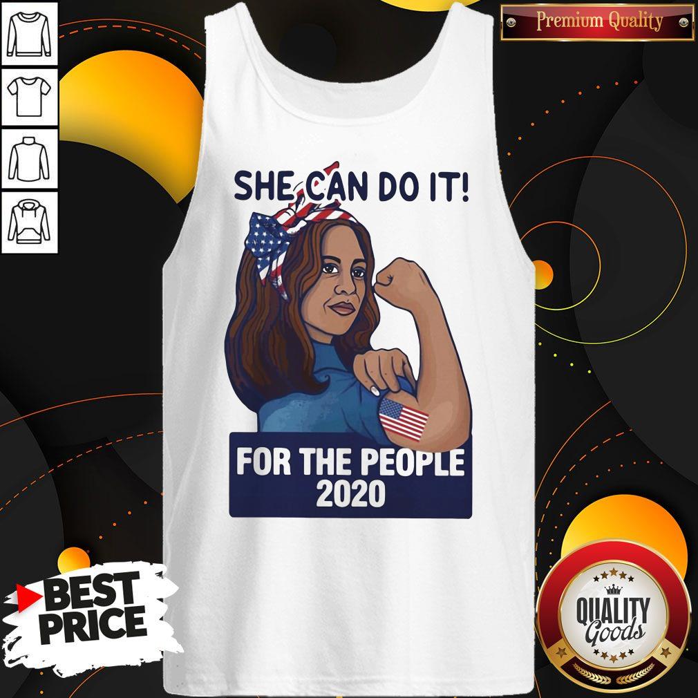 Premium She Can Do It For The People 2020 Lady American Flag Shirt