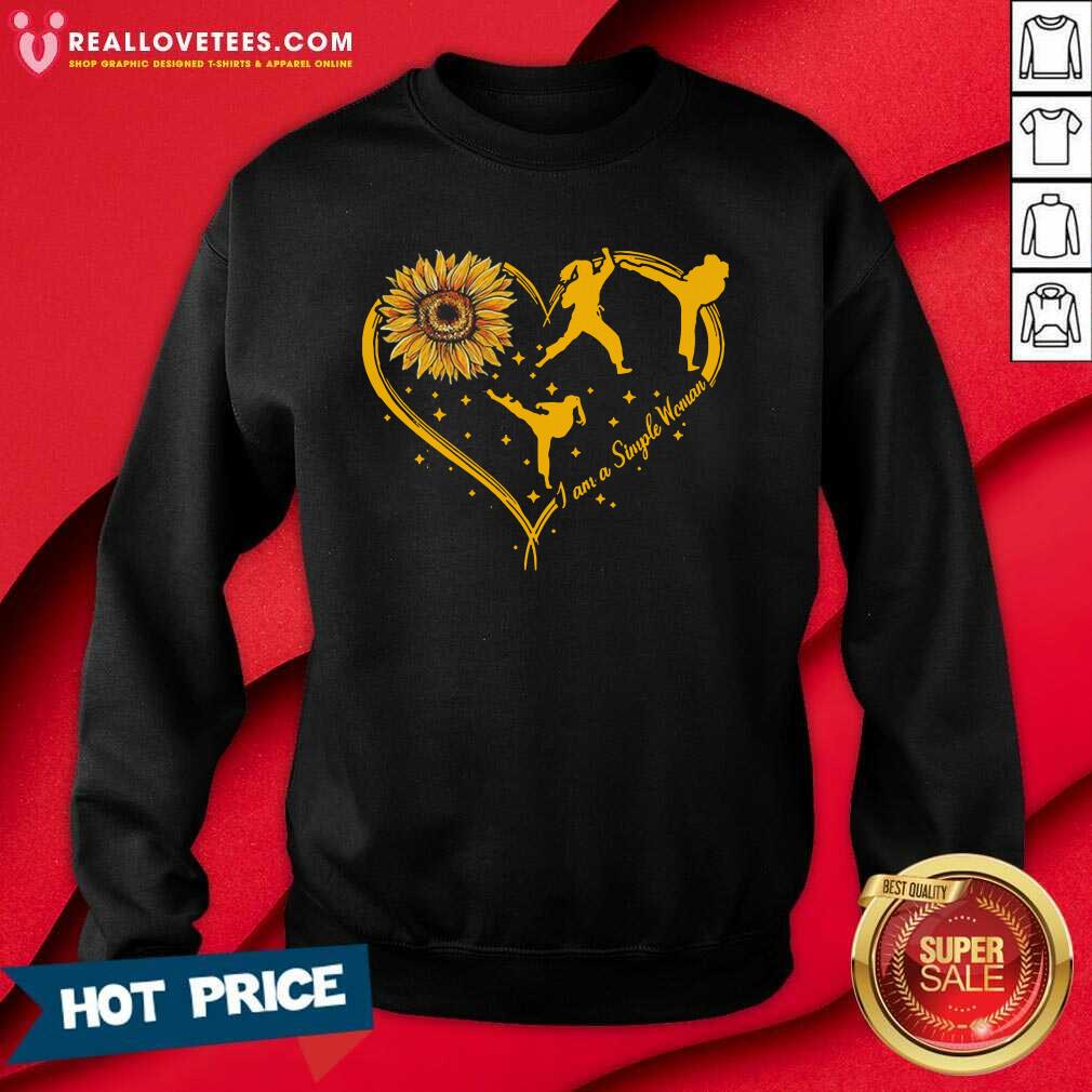 Premium Sunflower Heart I Am A Simple Woman Shirt