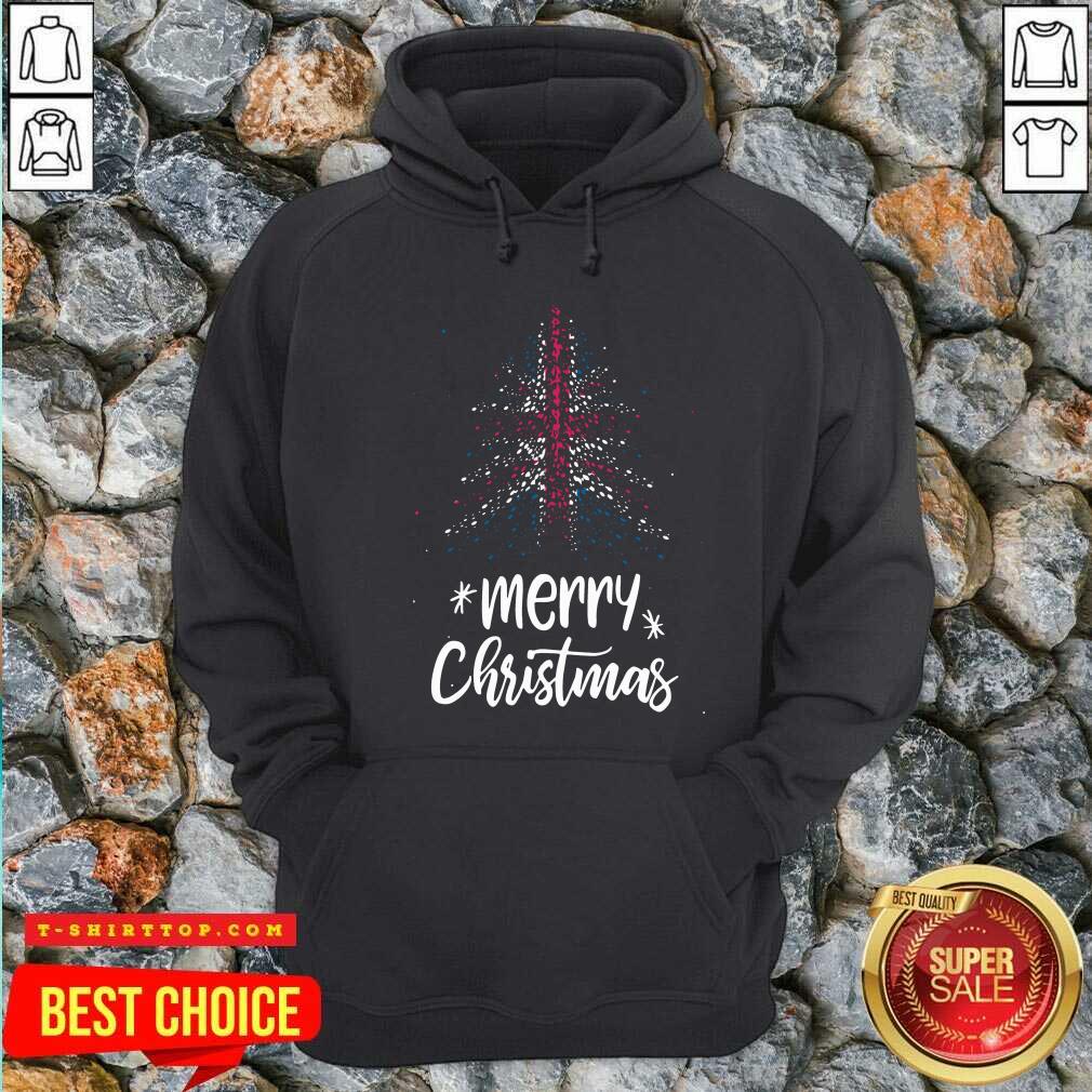 Premium Tree England Flag Merry Christmas Shirt