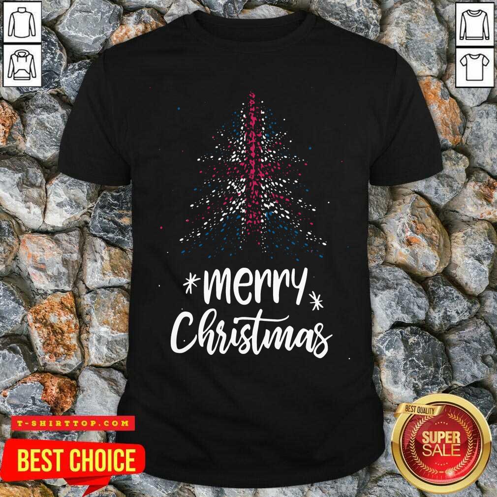 Premium Tree England Flag Merry Christmas Shirt